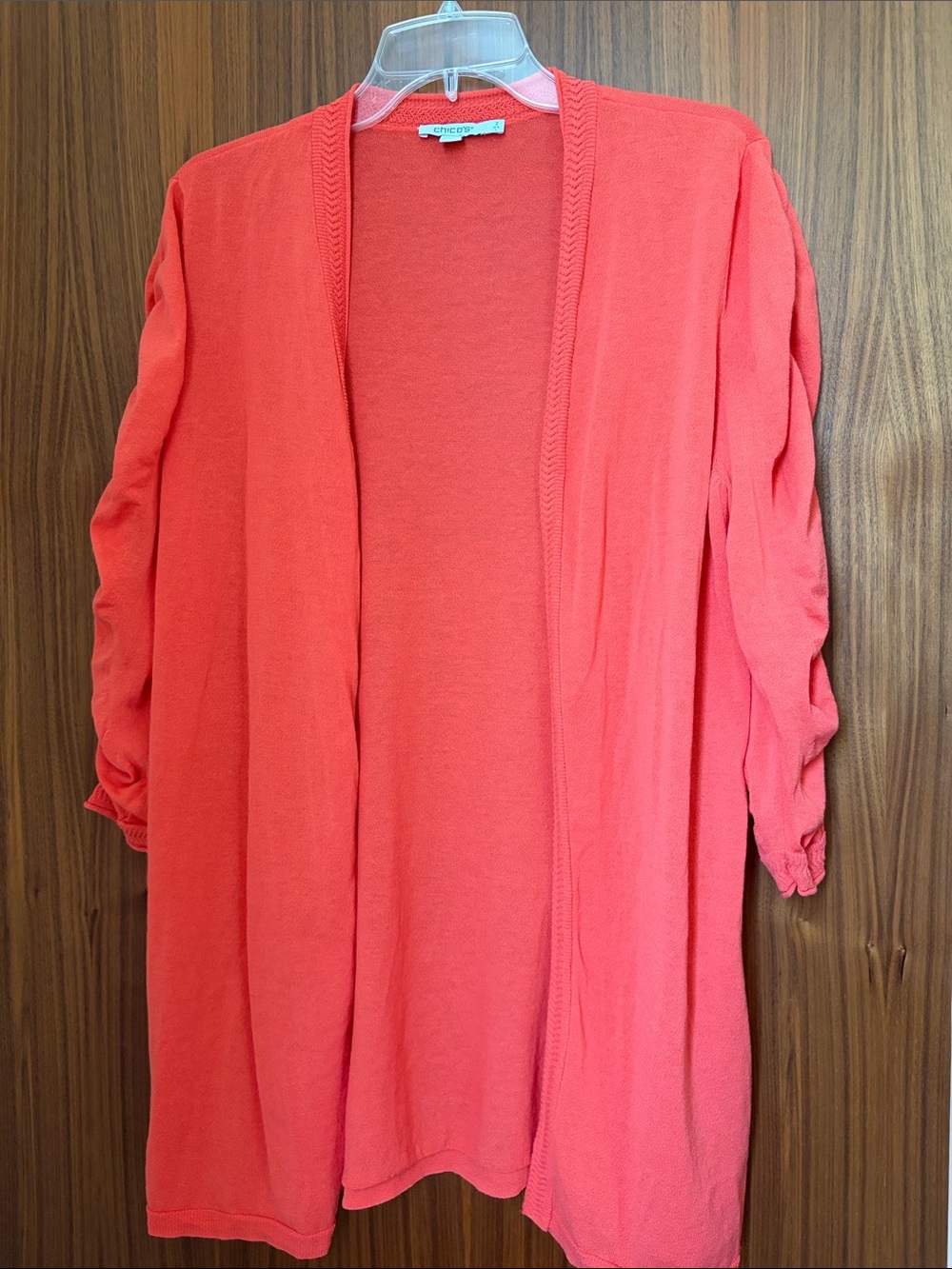 Chicos Cardigan Ruched Sleeves
